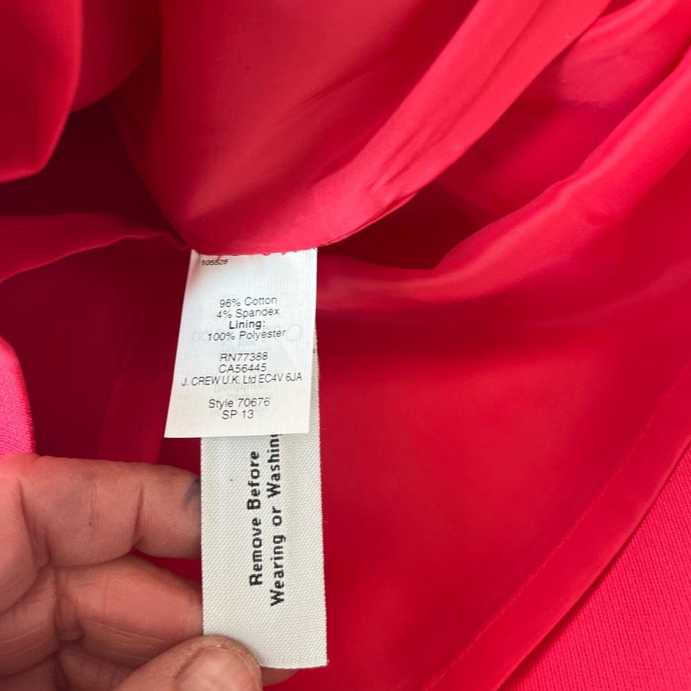 J.Crew Postage Stamp Sailor Mini Skirt Size 10 Reddish Pink Pockets - Picture 6 of 9